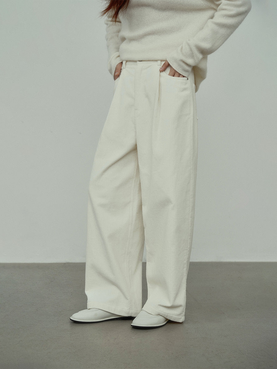 Corduroy Wide Leg Pleated Pants