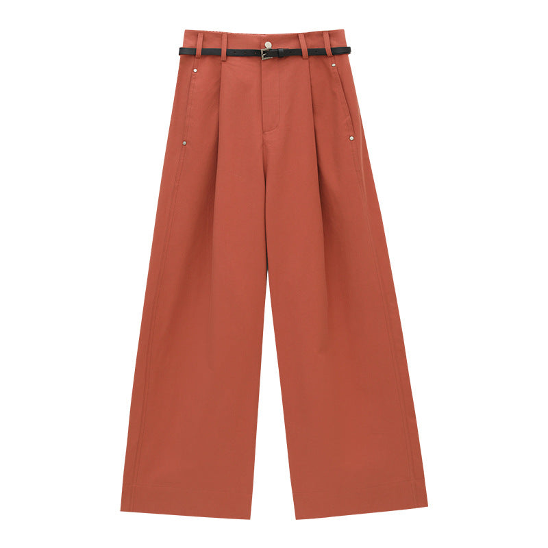 High-Waist Wide-Leg Loose Pleated Pants