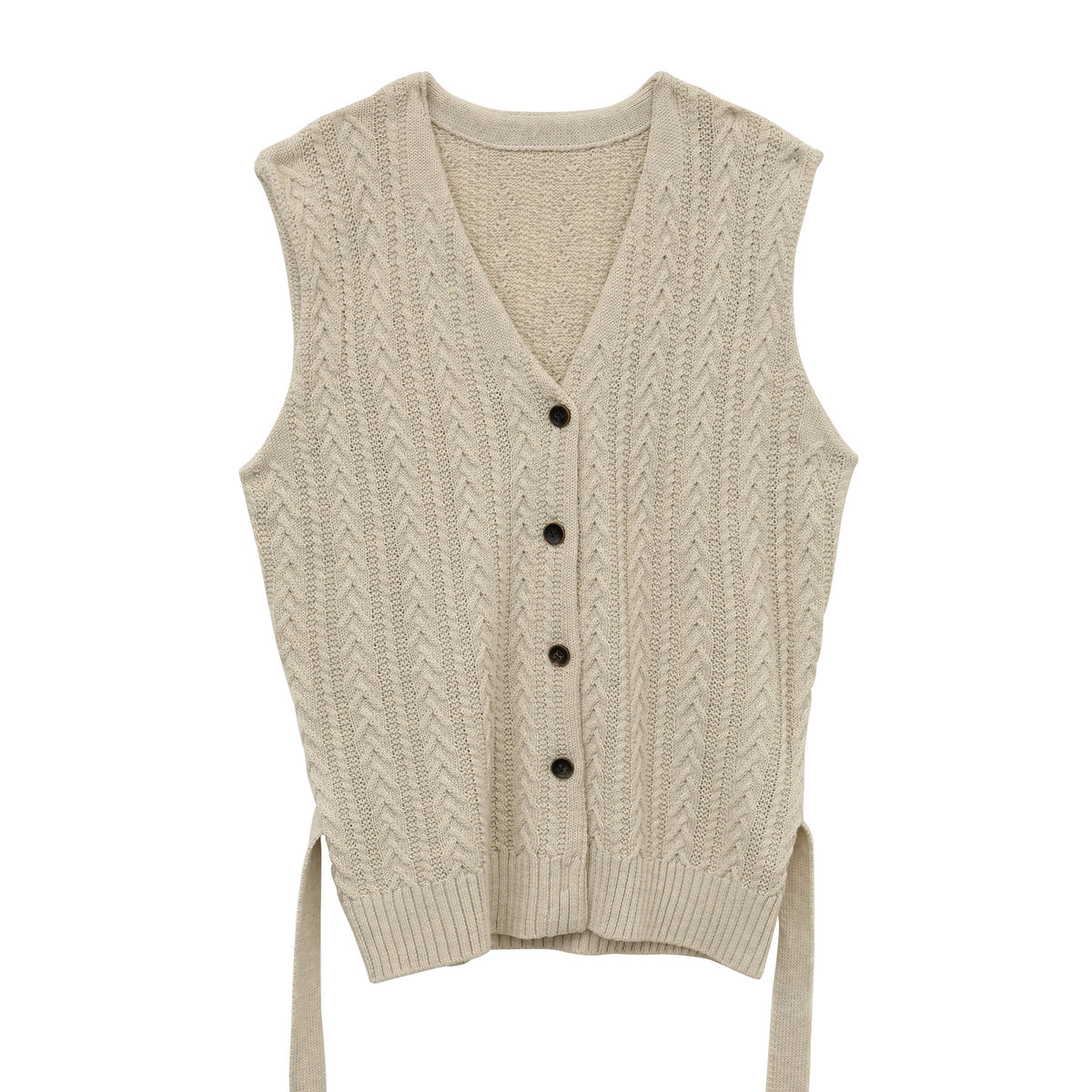 Merard Twisted V-Neck Knit Sleeveless Sweater Vest