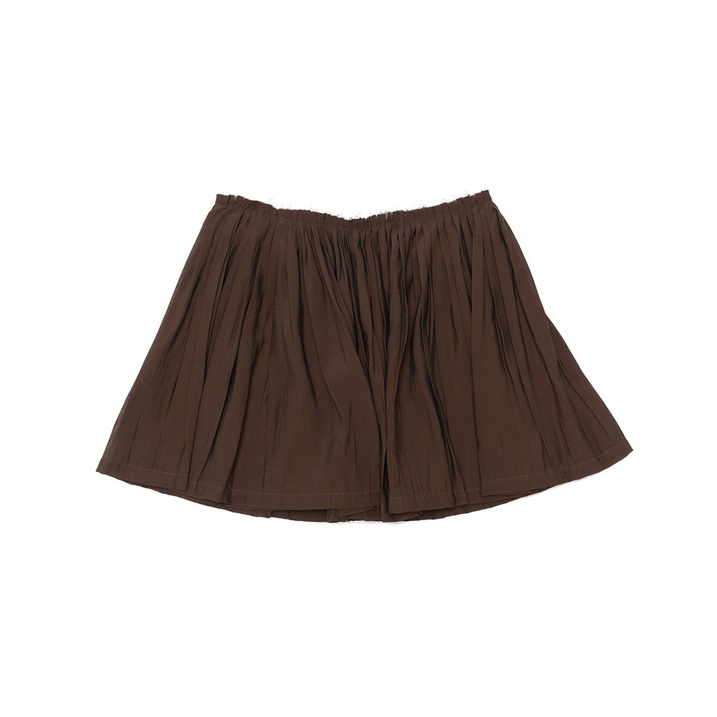 Elastic High Waist Pleated Mini Skirt