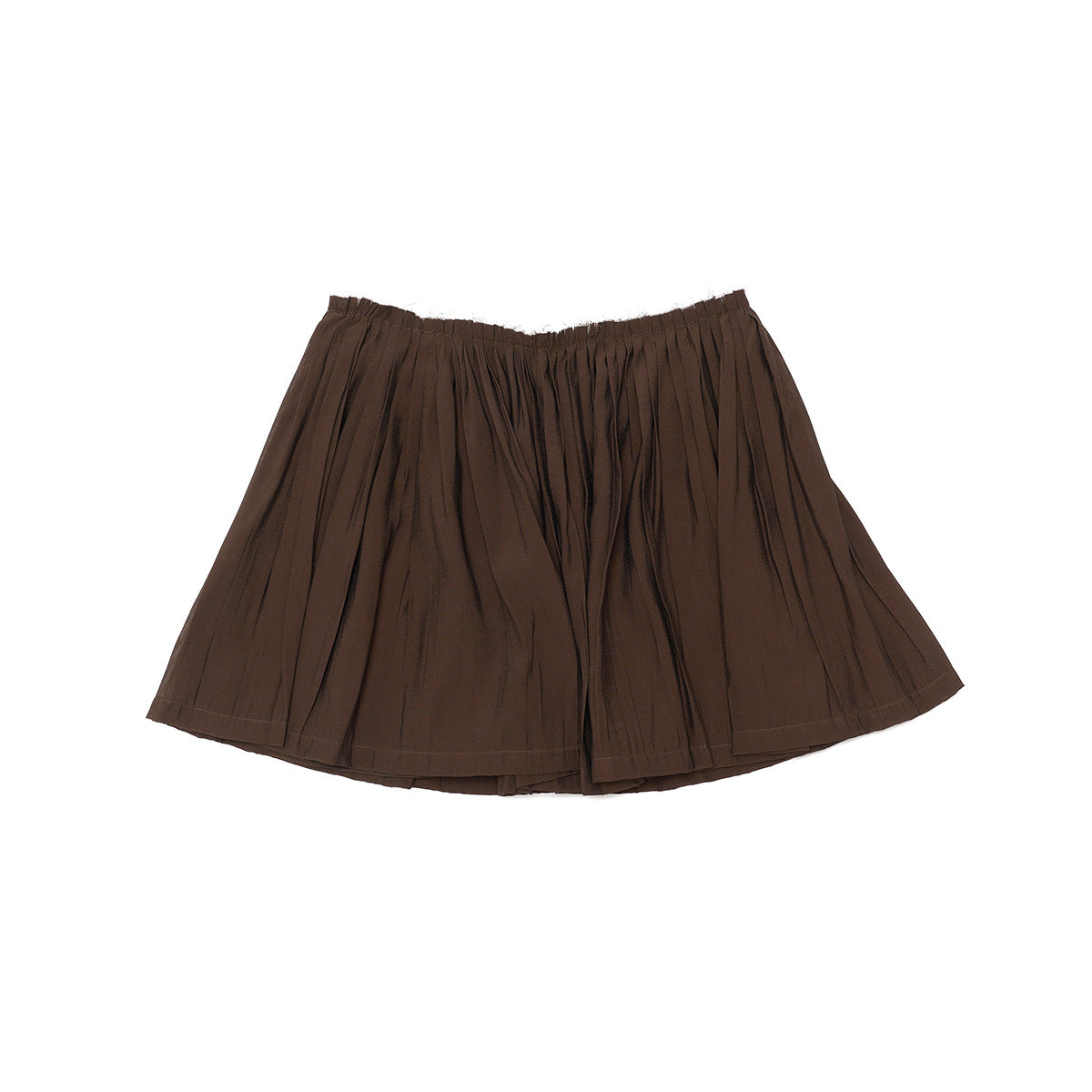 Elastic High Waist Pleated Mini Skirt