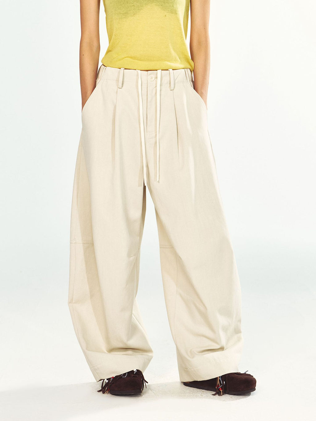Drawstring Waist Casual Baggy Pants