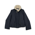 Contrast Faux Fur Retro Stand-up Collar Jacket