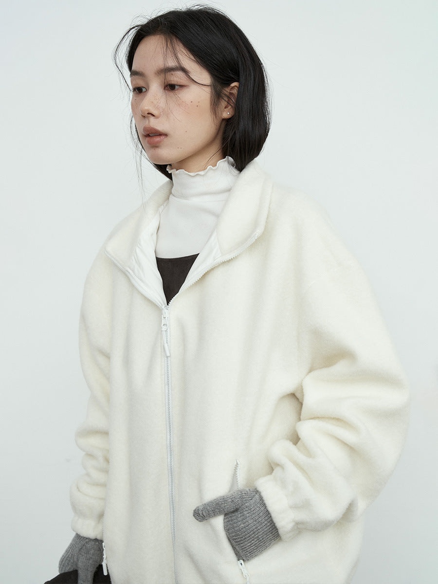 Oversized Polar Fleece Full Zip Jacket