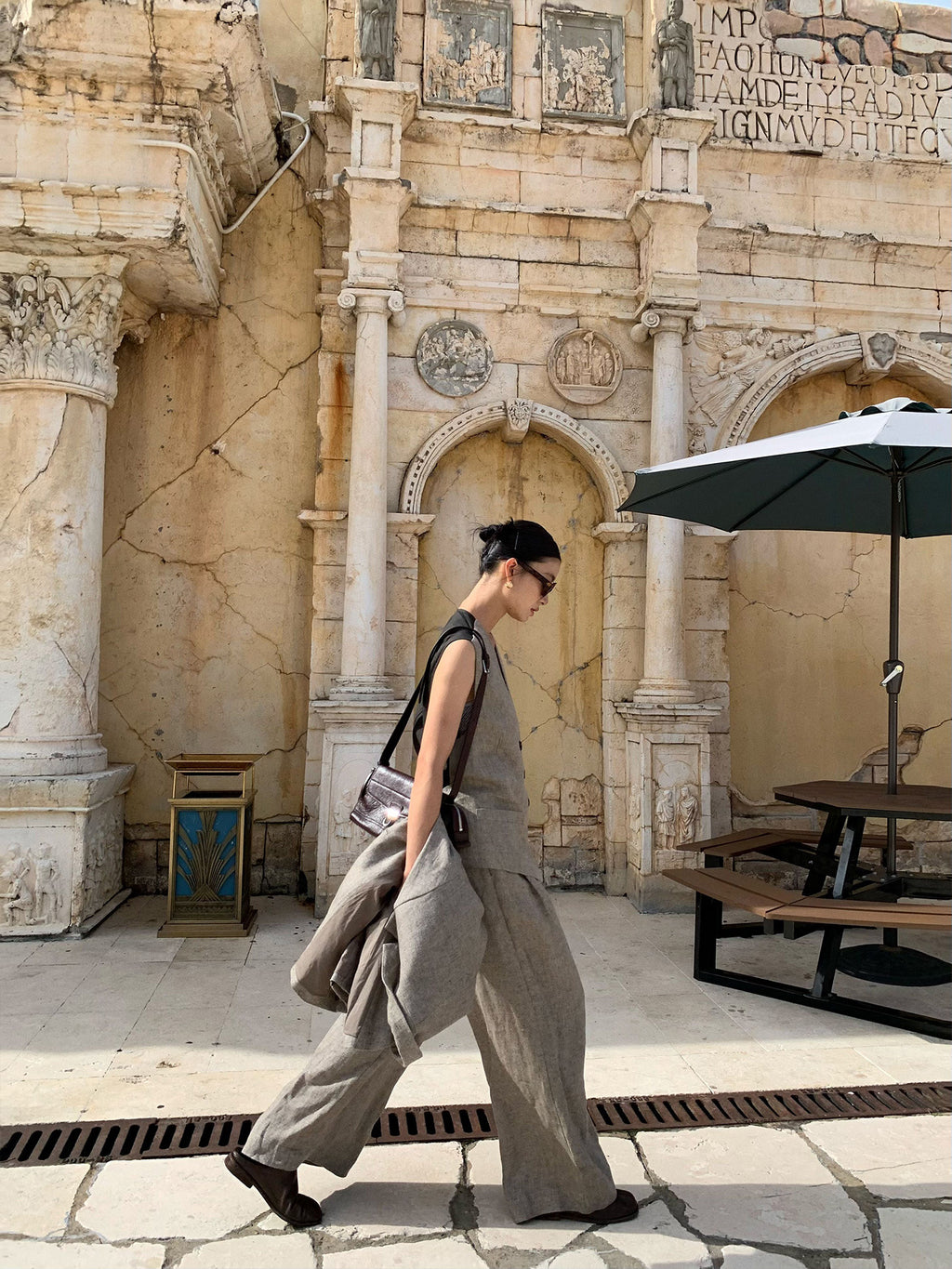 Women's Linen Suit Vest