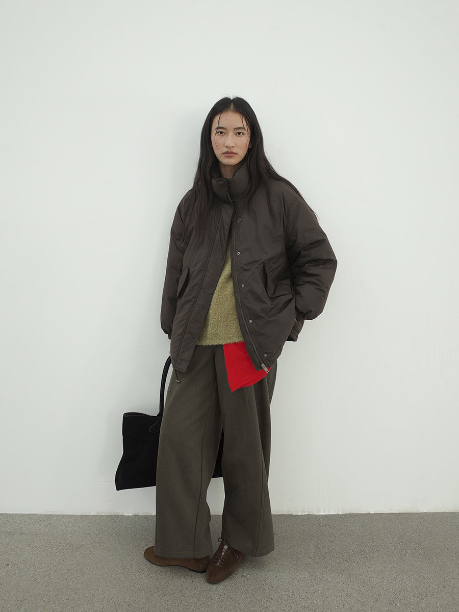 Wide-Leg Tailored Relaxed Pleat Trousers