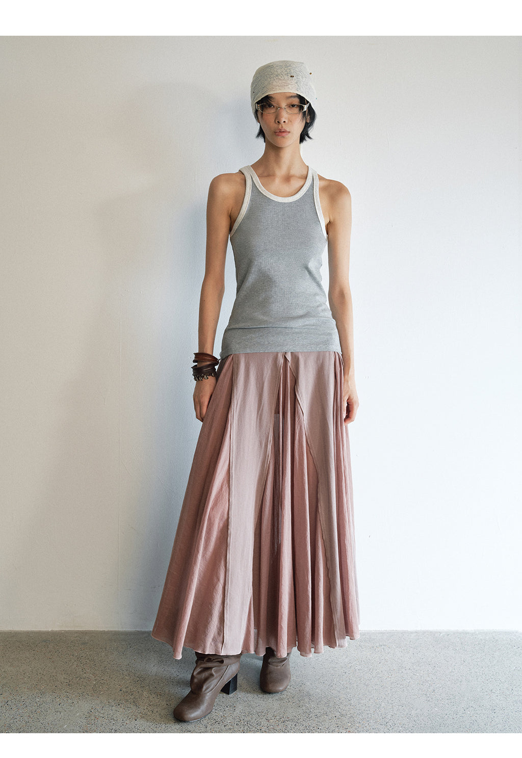 Layered Color-Blocking Casual Tank Top