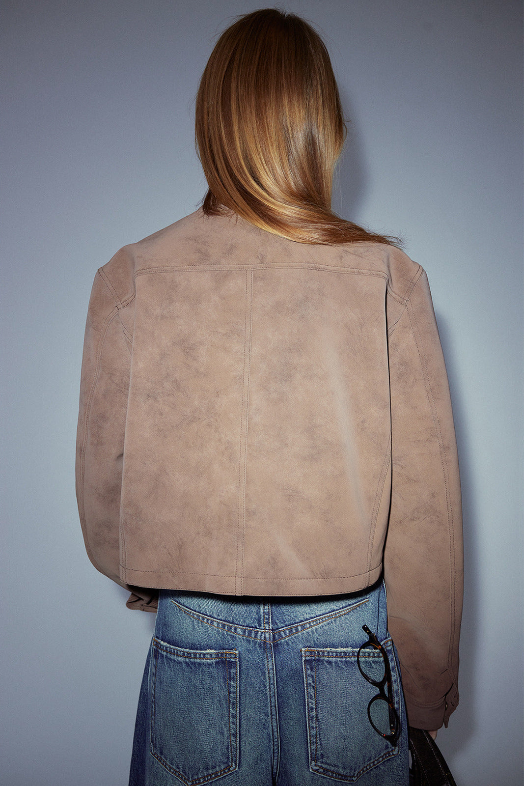 Vintage Style Suede Slim Jacket