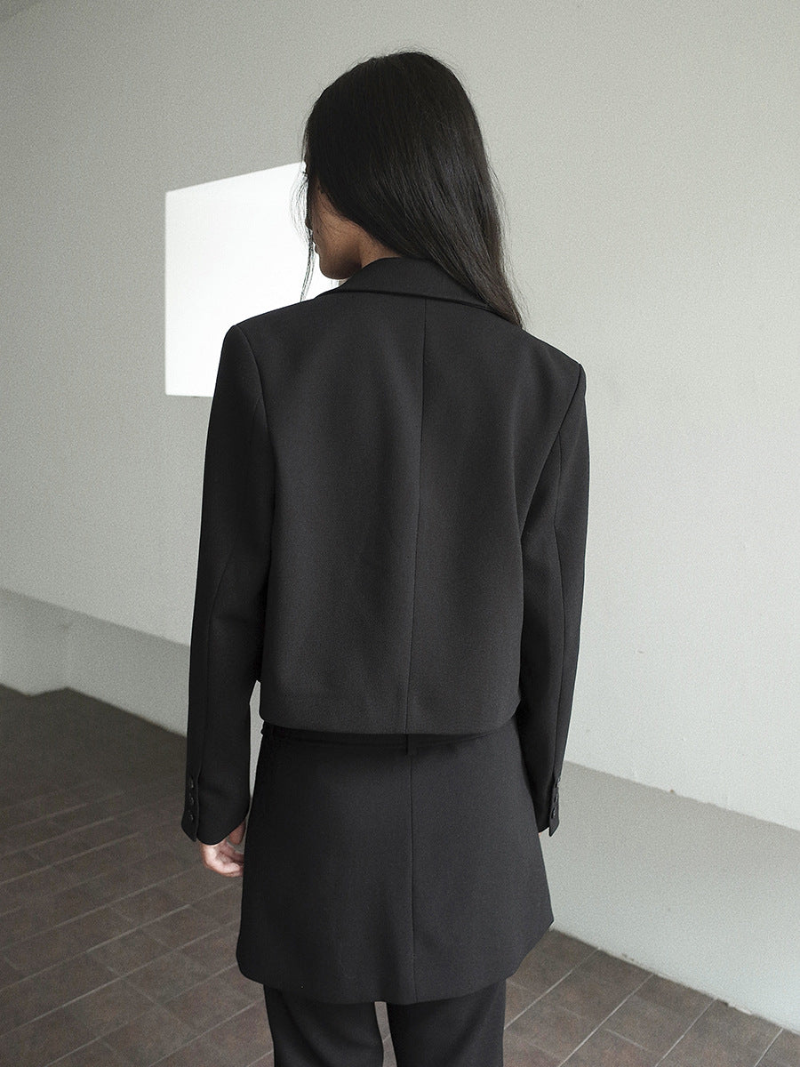 Anti-Wrinkle Solid Color Simple Slim Short Blazer