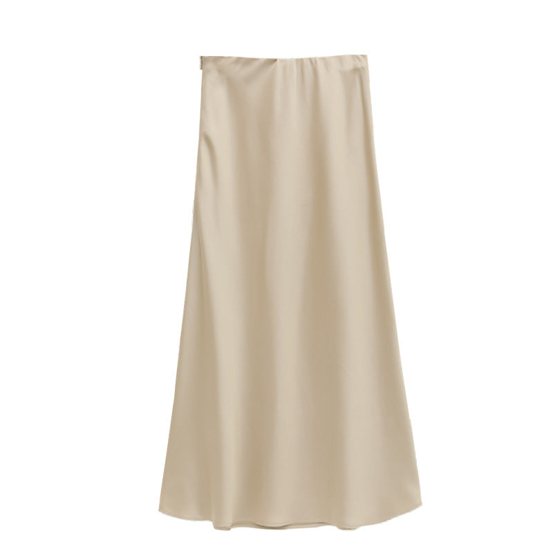 Satin A-line Mermaid Maxi Skirt