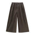 Fluid Viscose Wide-Leg Pants with Drawstring Hem