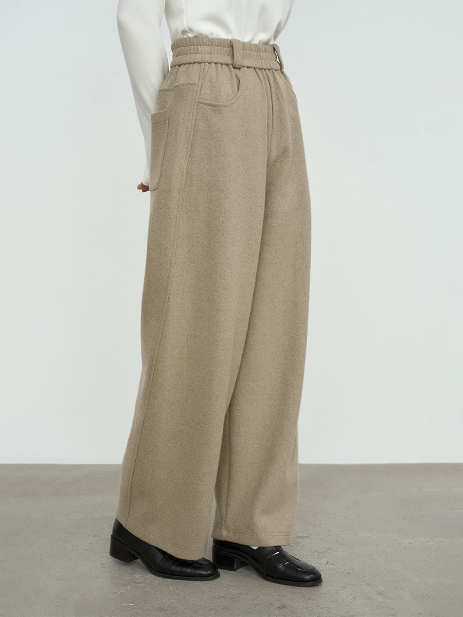 High-Rise Straight-Leg Wool Pants