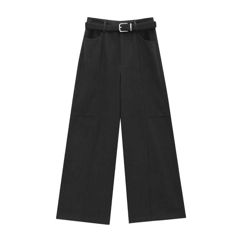 High Waist Wide Leg Lined Pants with Belt