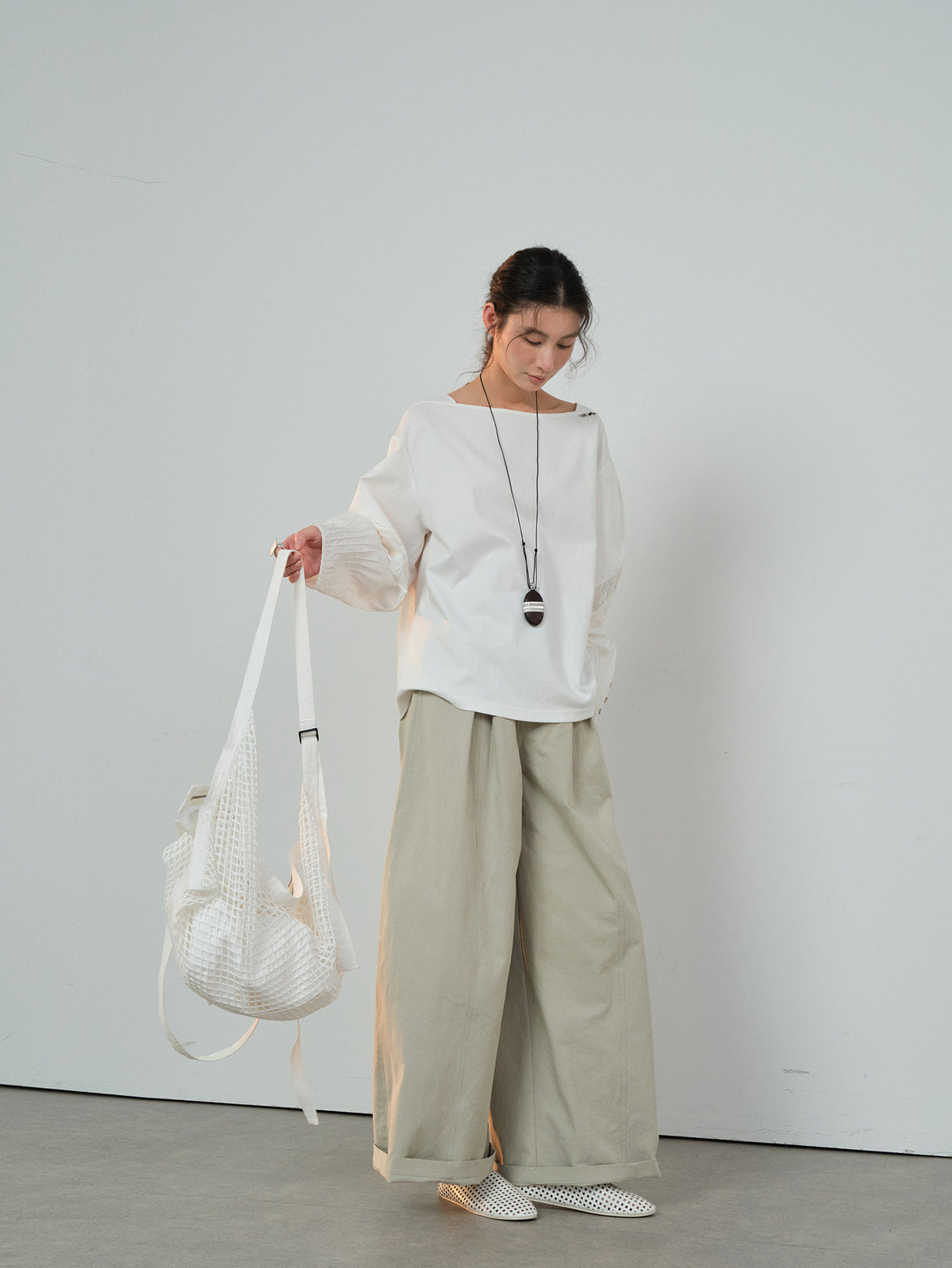Pleated Casual Wide-leg Pants