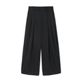 Twill Brushed Fleece Pleated Wide-Leg Pants