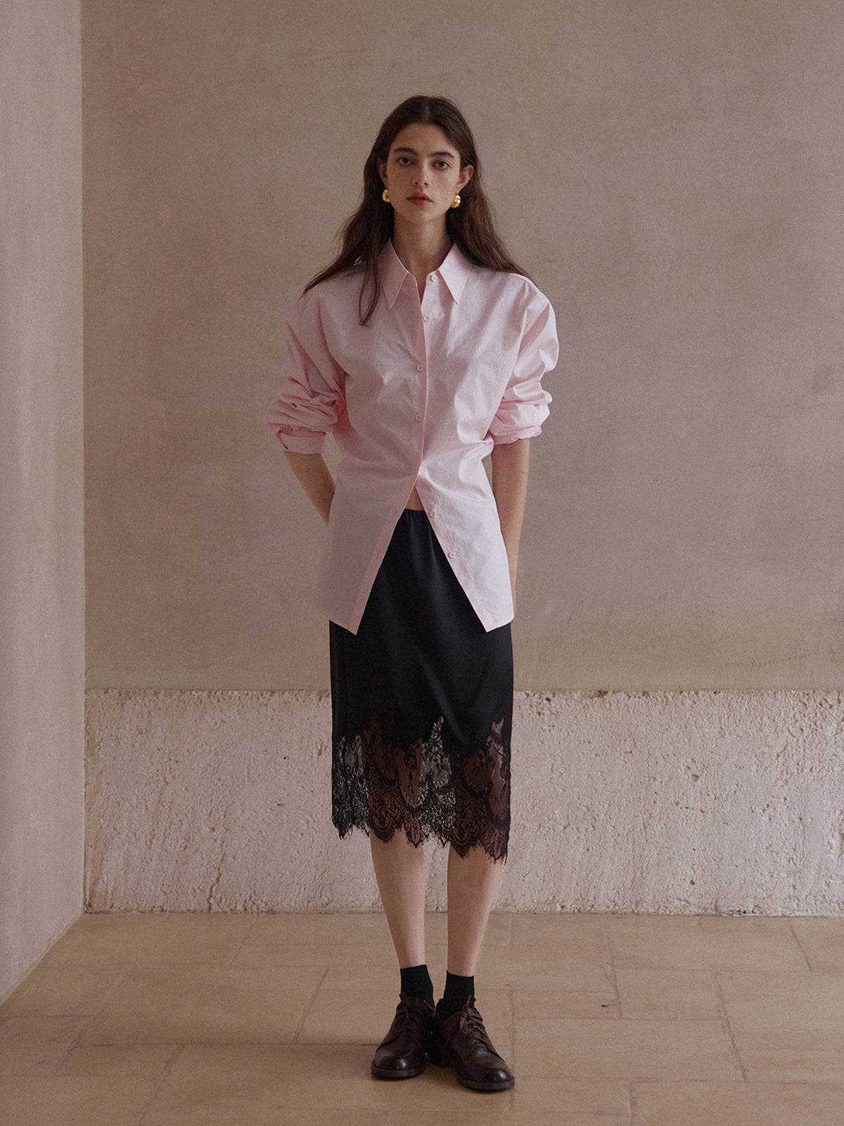 Oversized Cotton Button-Up Shirt