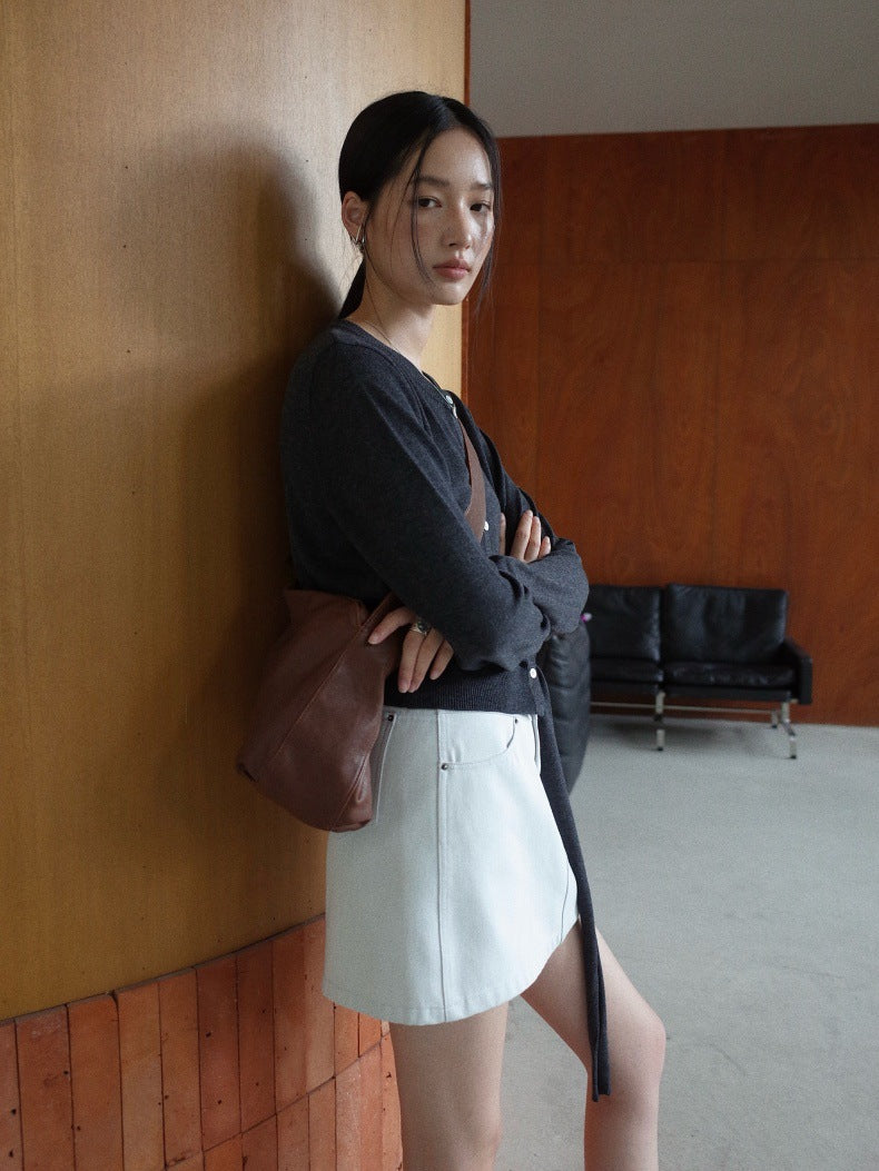 Denim High-waisted Short Skirt