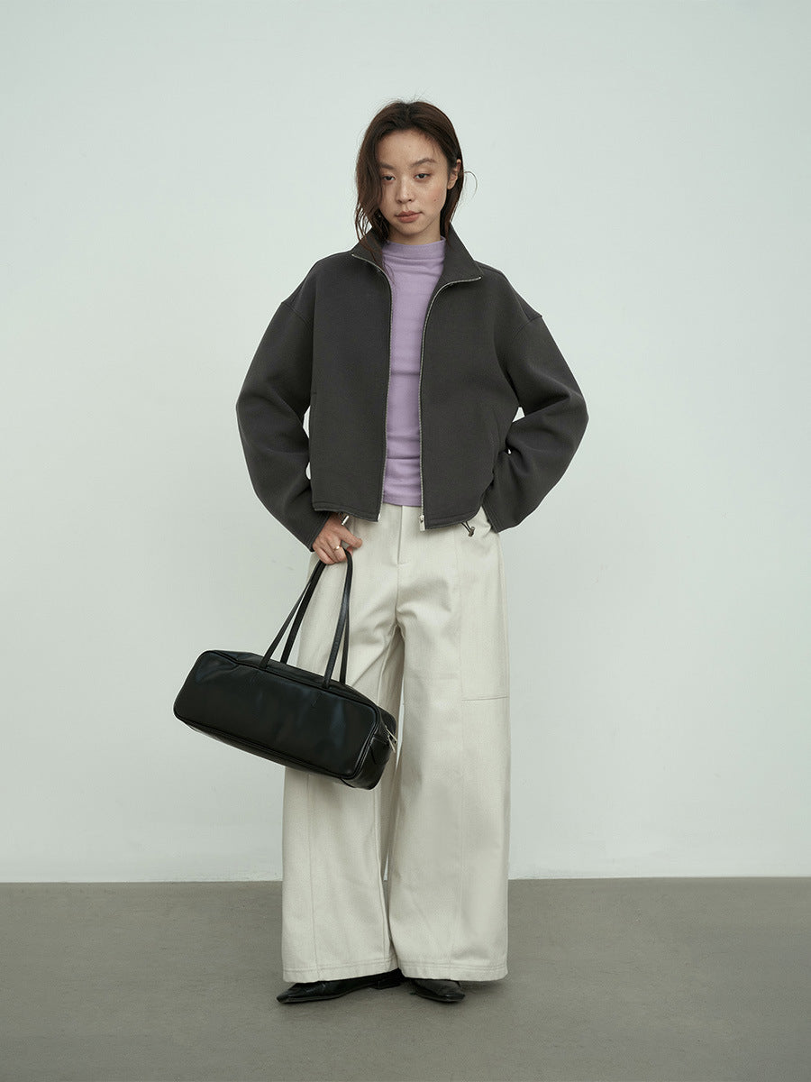 Everyday Cropped Drawstring-Hem Structured Jacket