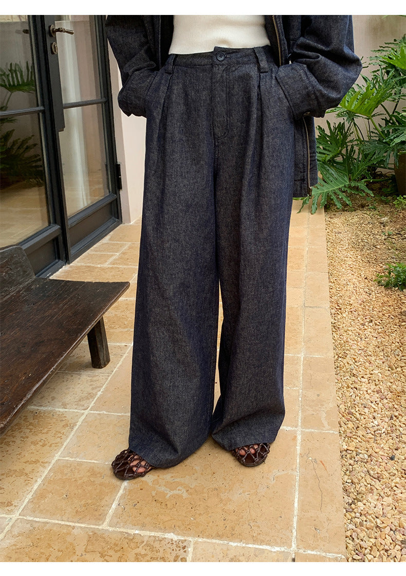 Linen Straight-Leg Loose Pants