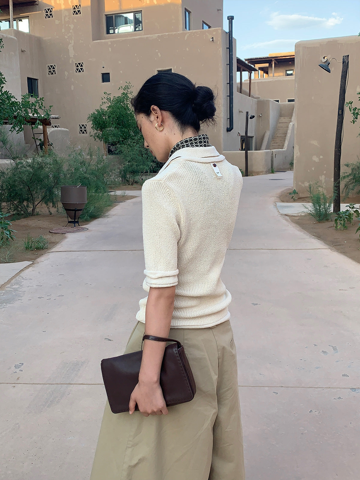 Pleated Cropped Wide-leg Large Pants