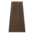 High-Rise Brushed-Texture Soft Straight Midi Skirt