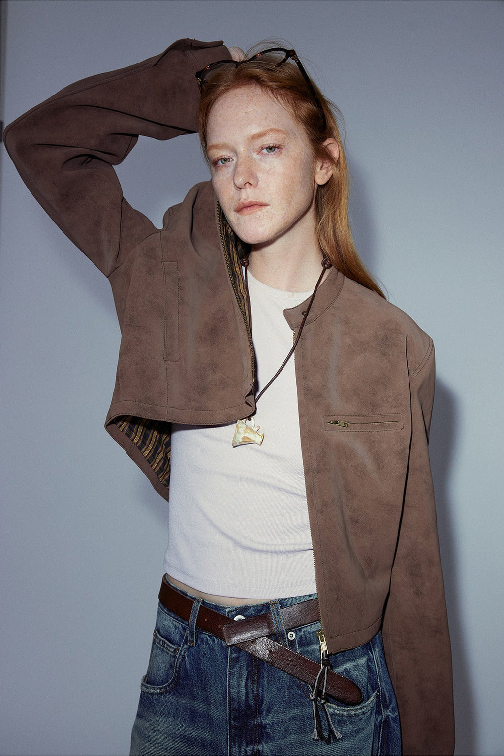 Vintage Style Suede Slim Jacket
