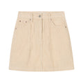 Beige corduroy mini skirt on a white background