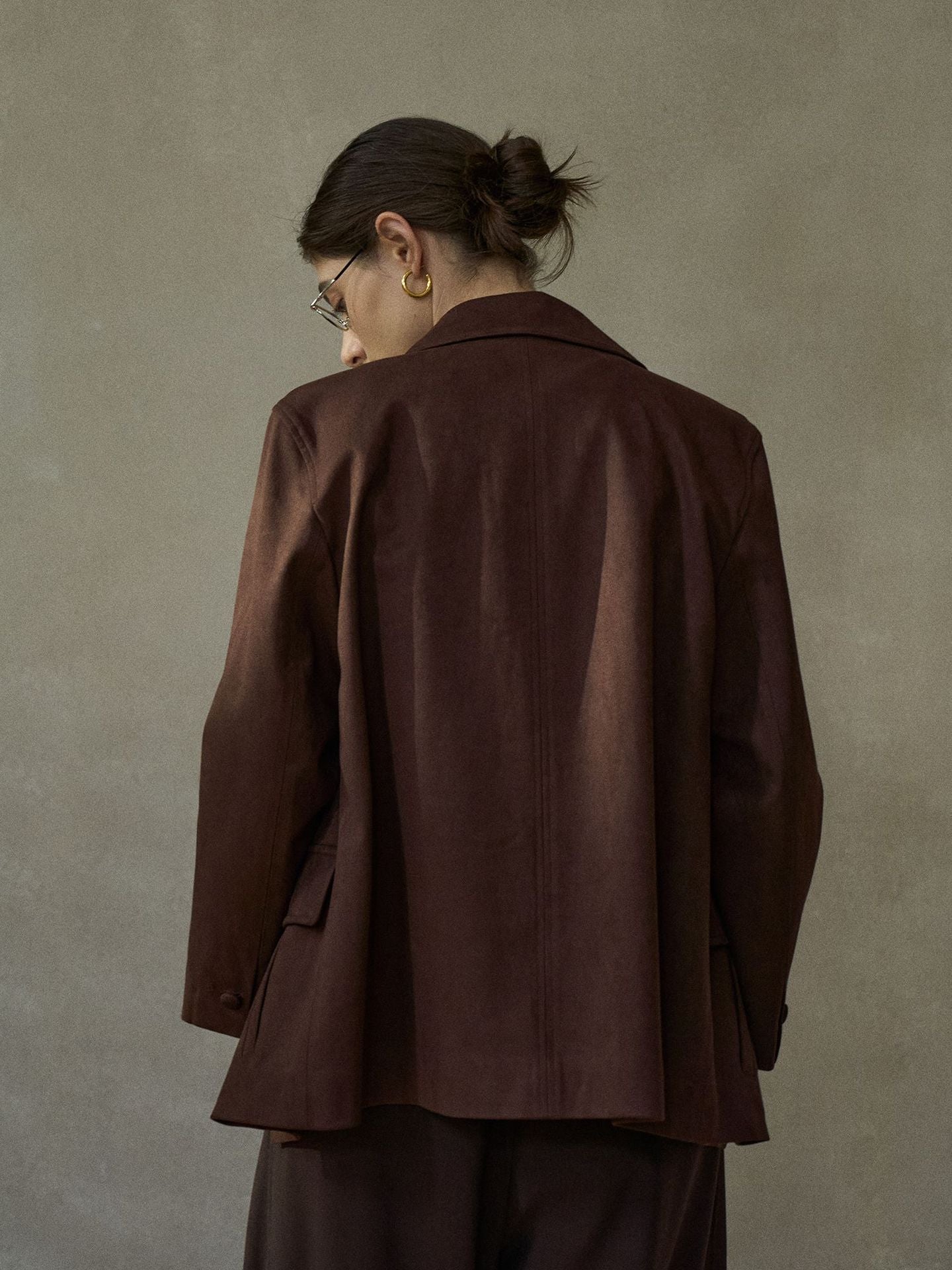 Minimalist Faux Suede Button-Up Jacket