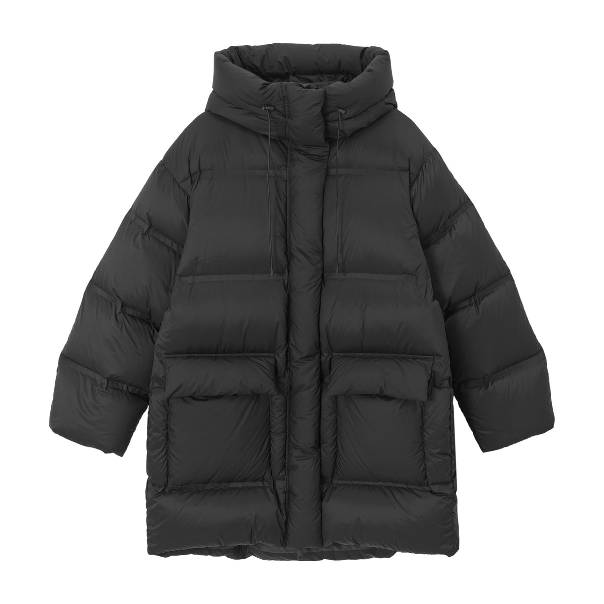 Ultra-Soft Cloud Hooded Seamless Long Puffer Jacket with Pockets