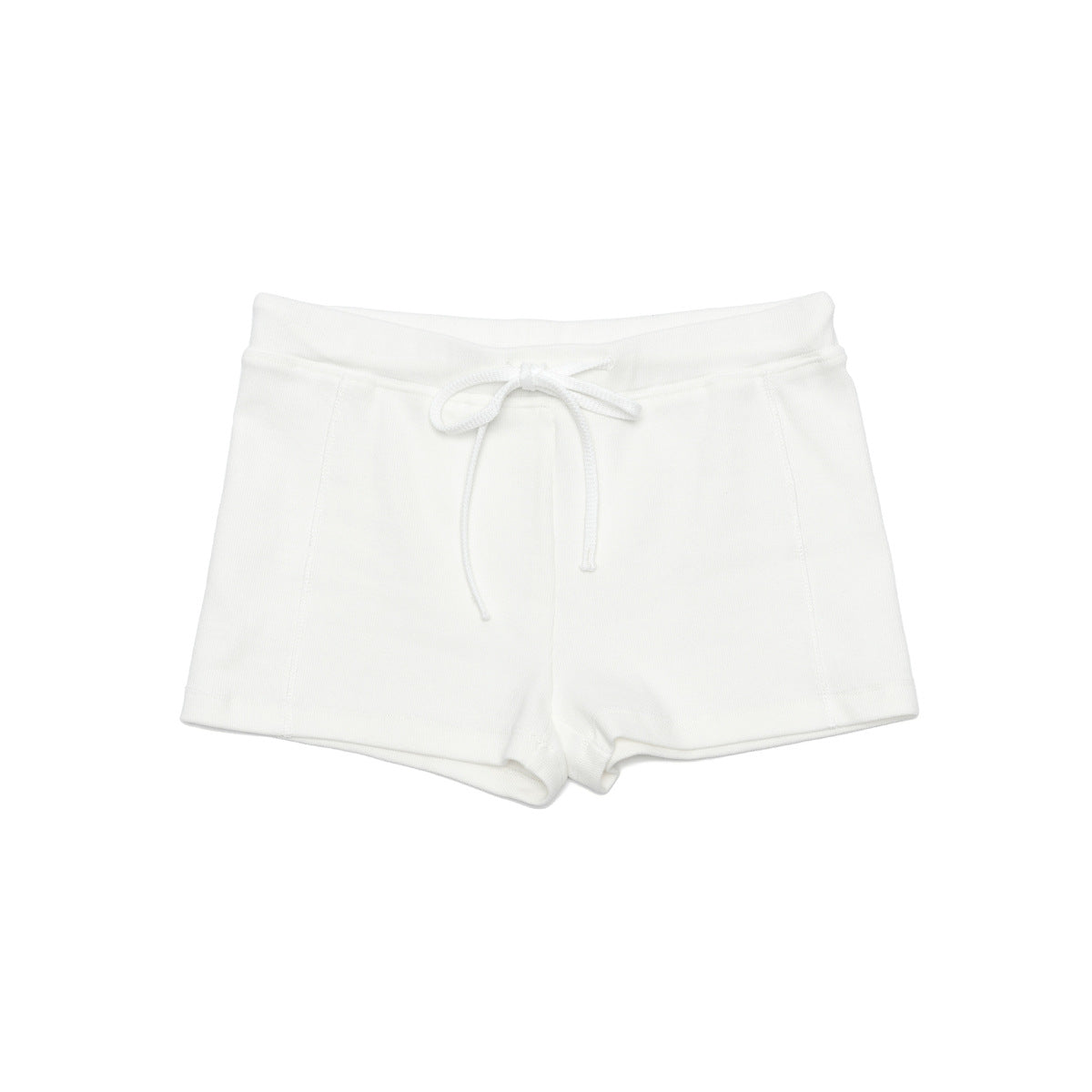 High-Waist Slim Fit Drawstring Ribbed Shorts