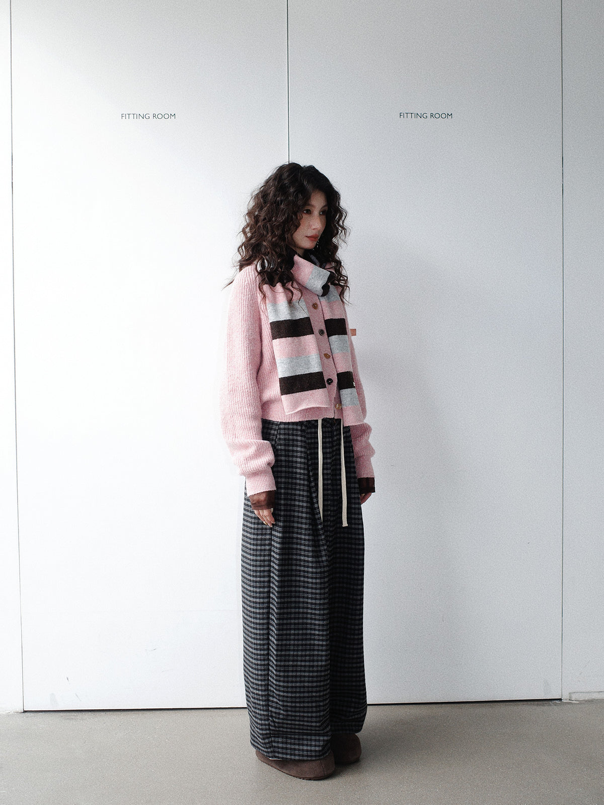 Baggy Plaid Casual Wide-Leg Pants