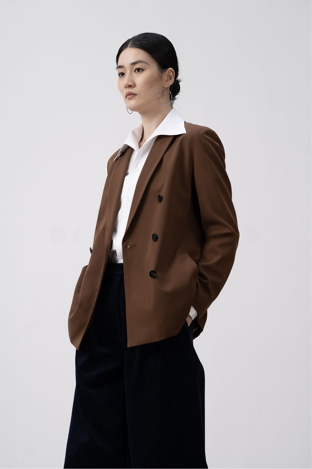 Premium Double-breasted Flared Collar Blazer