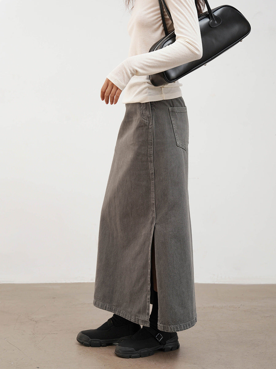 High Waist Utility Column Maxi Skirt