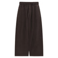 High-Waist Elastic Waist Thick Straight Leg Tailored Pants
