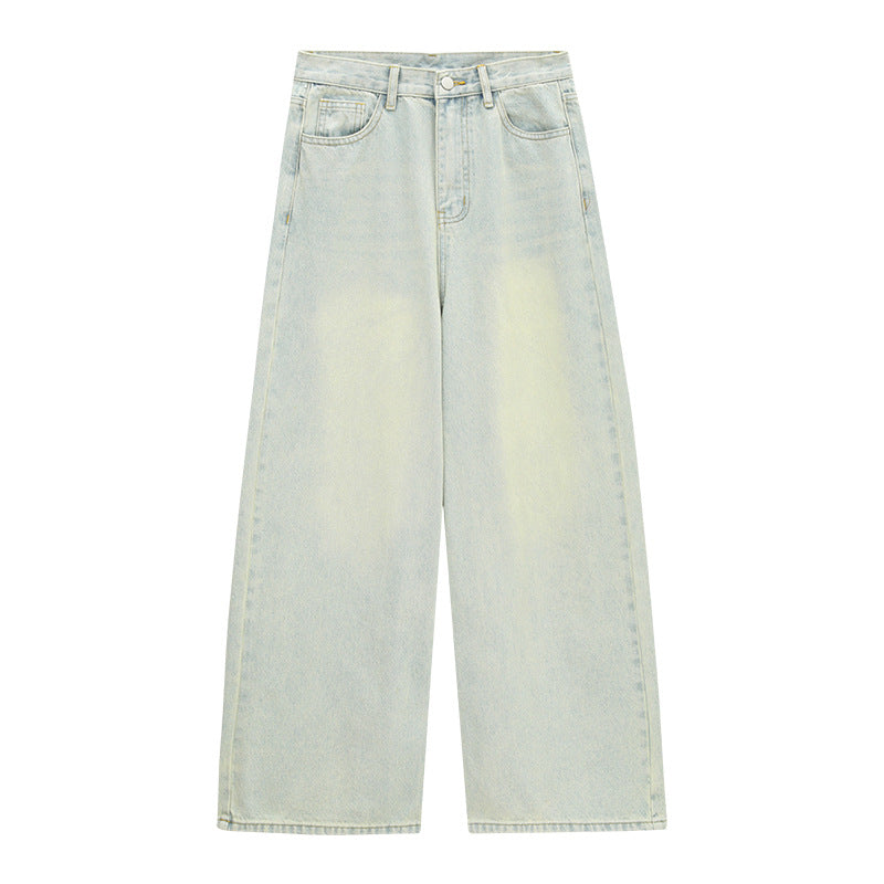 Washed Wide-Leg High Waisted Jeans