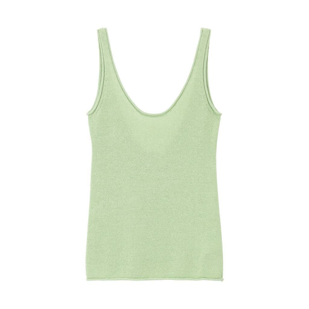 U-neck Open Back Yarn Thin Strap Tank Top