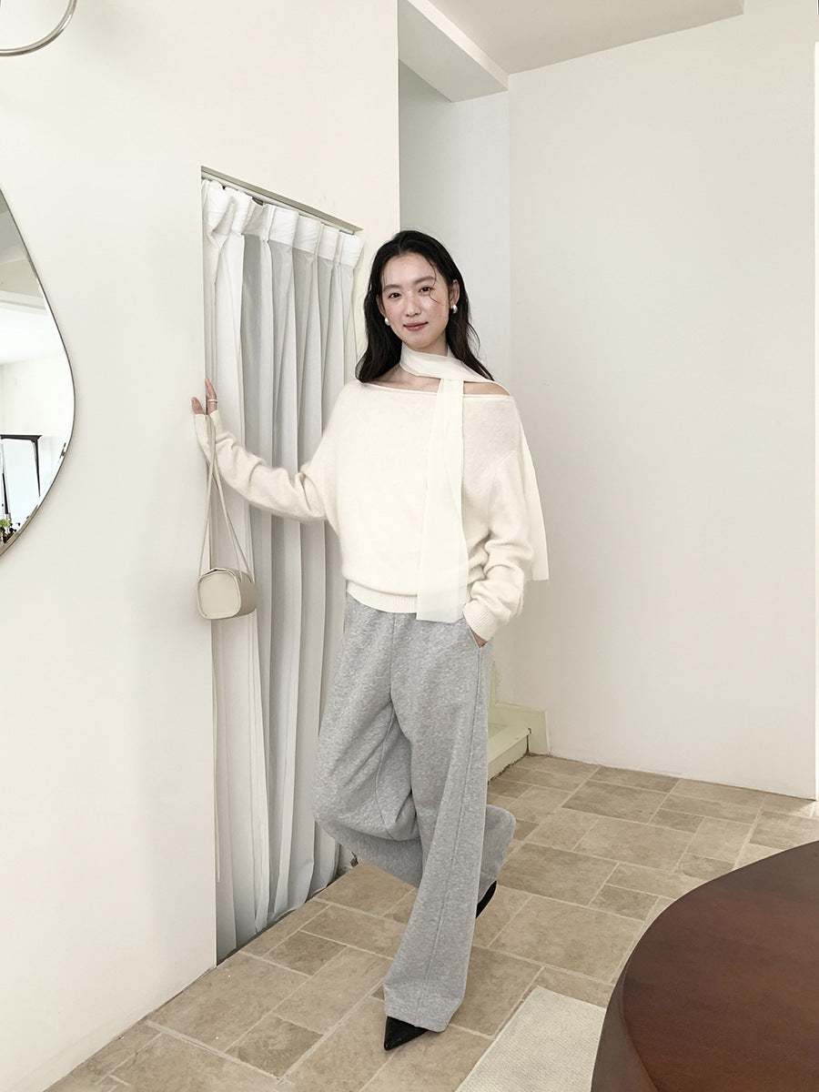 Elastic Waist Thick Fleece Sweatpants