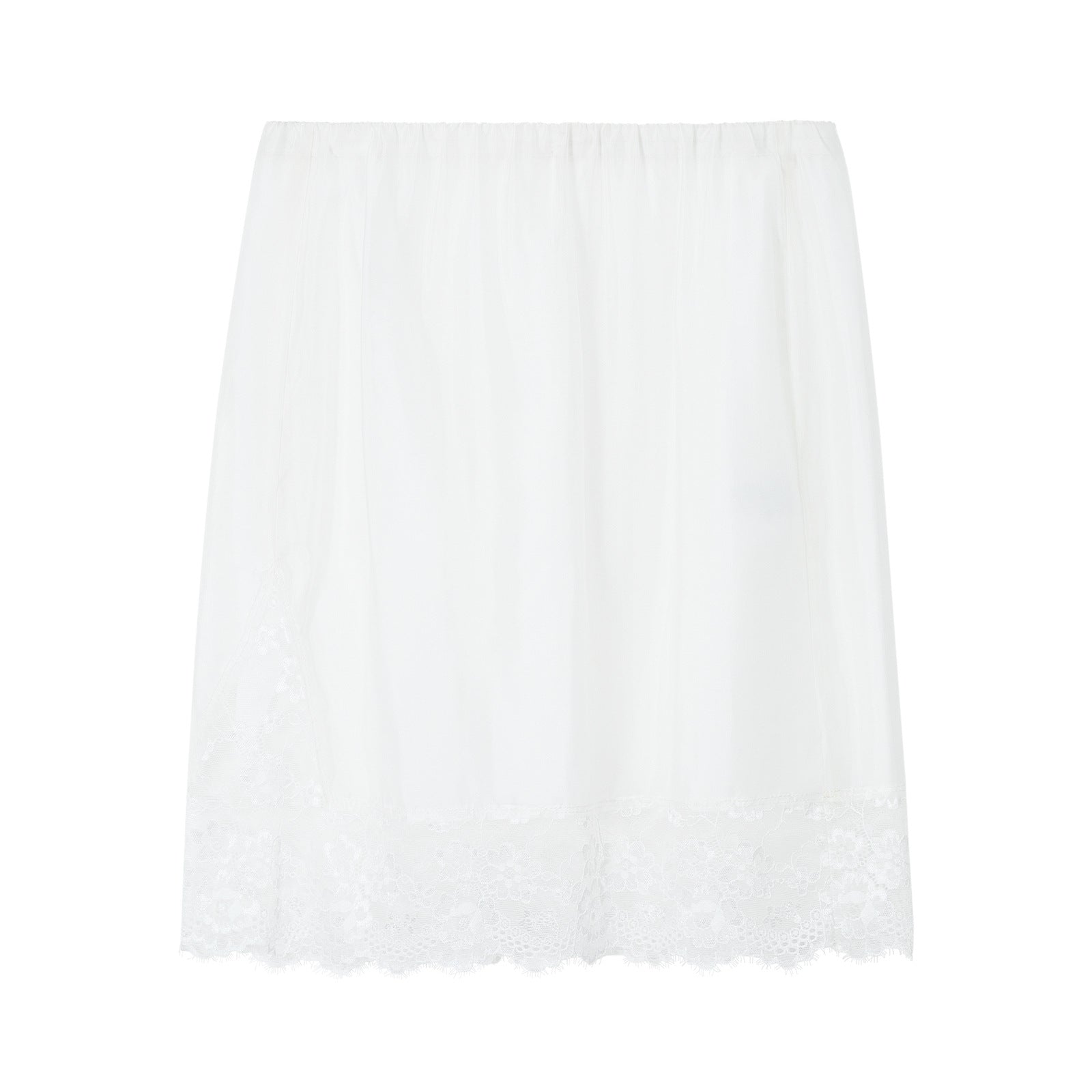 Mulberry Silk Lace Elastic Waist Midi Skirt
