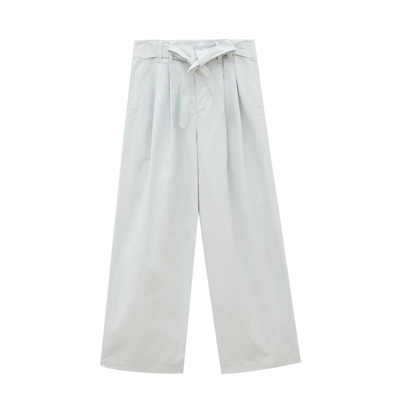 Crisp Cotton Wide-Leg Trousers