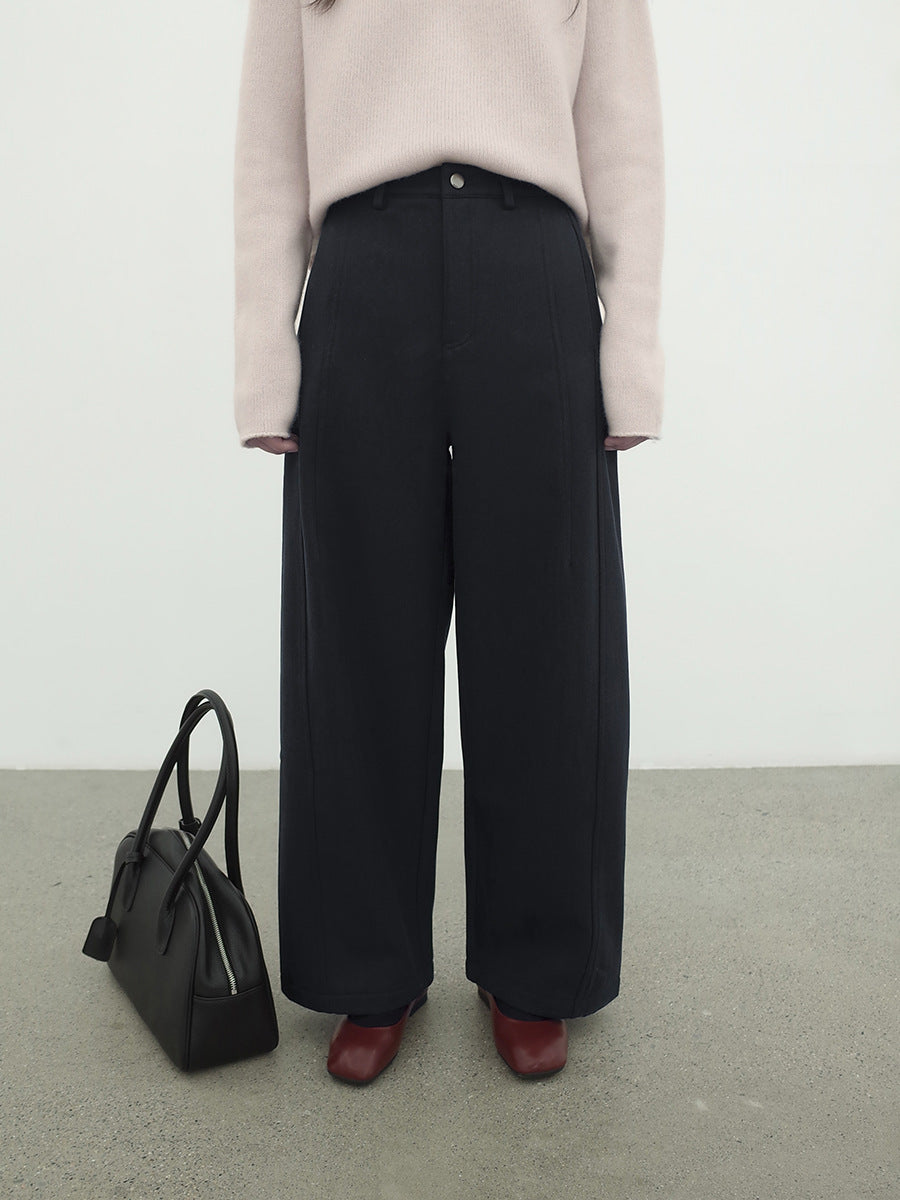 Wide-Leg Tailored Relaxed Pleat Trousers