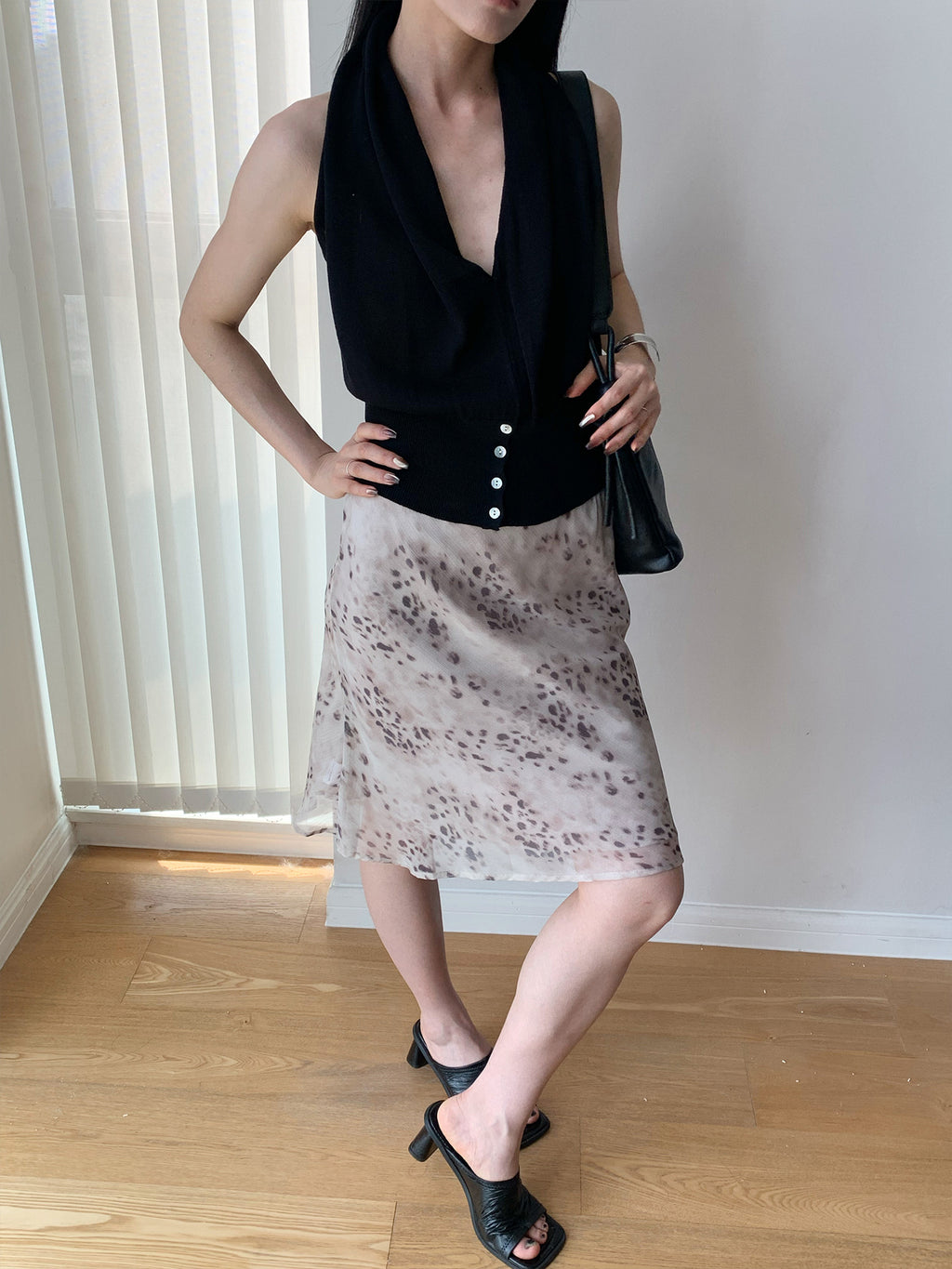Leopard Print Soft Midi Skirt