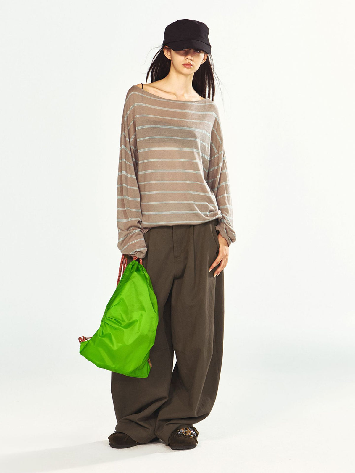 Drawstring Waist Casual Baggy Pants