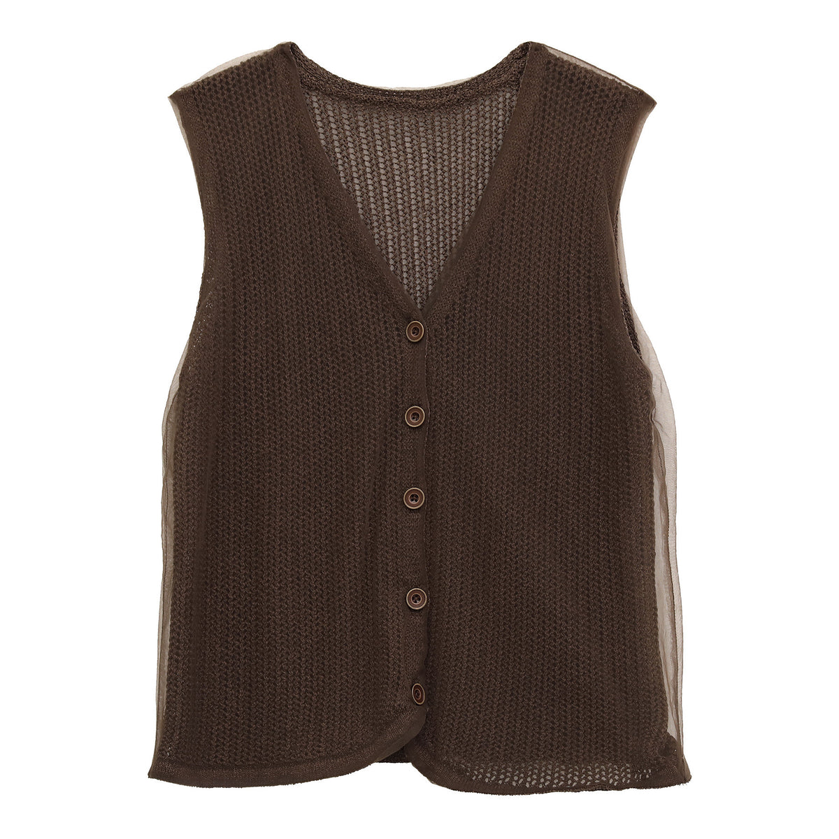 Silk Mesh Knit Wool Vest