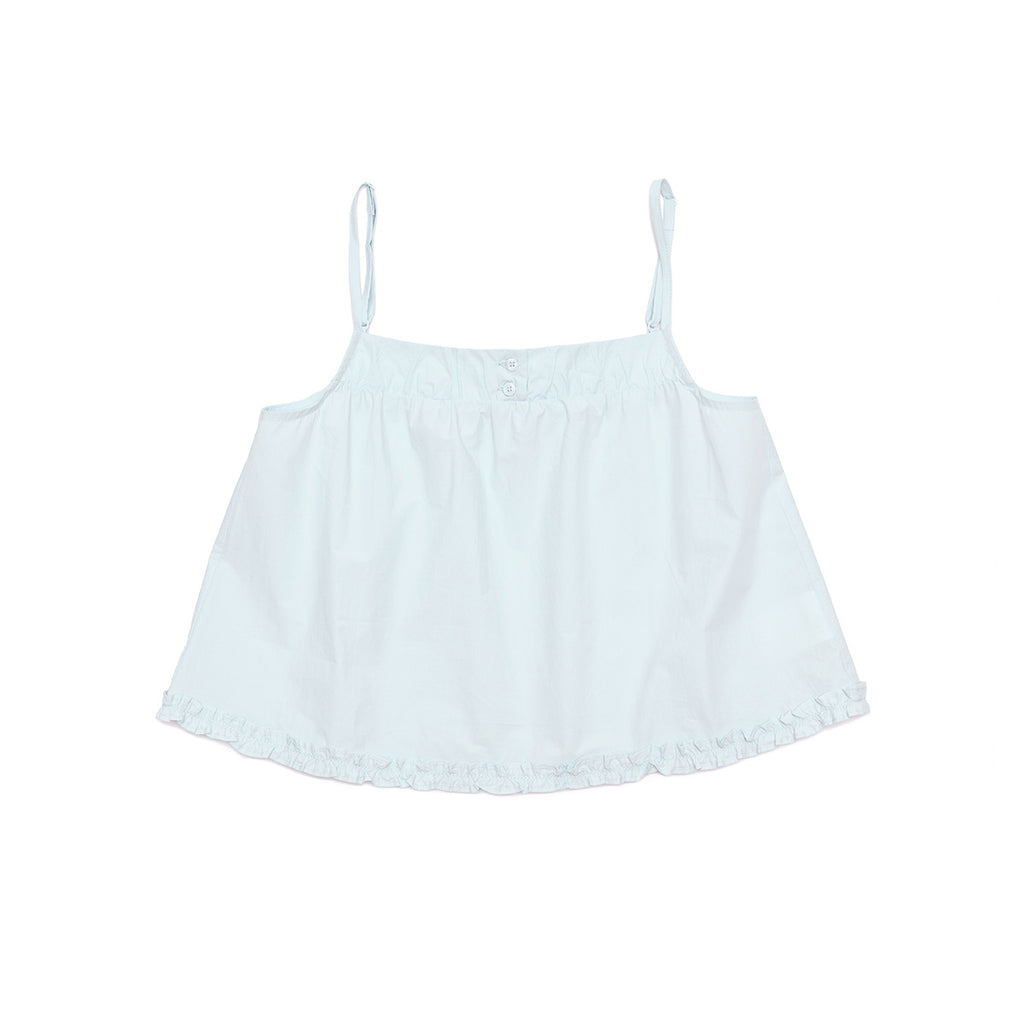Cotton Buttoned Square Neck Tank Top