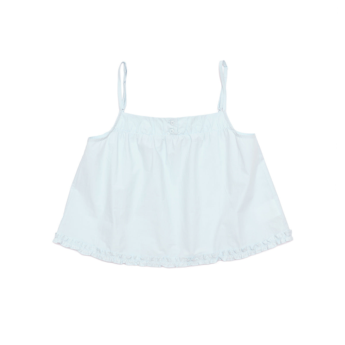 Cotton Buttoned Square Neck Tank Top