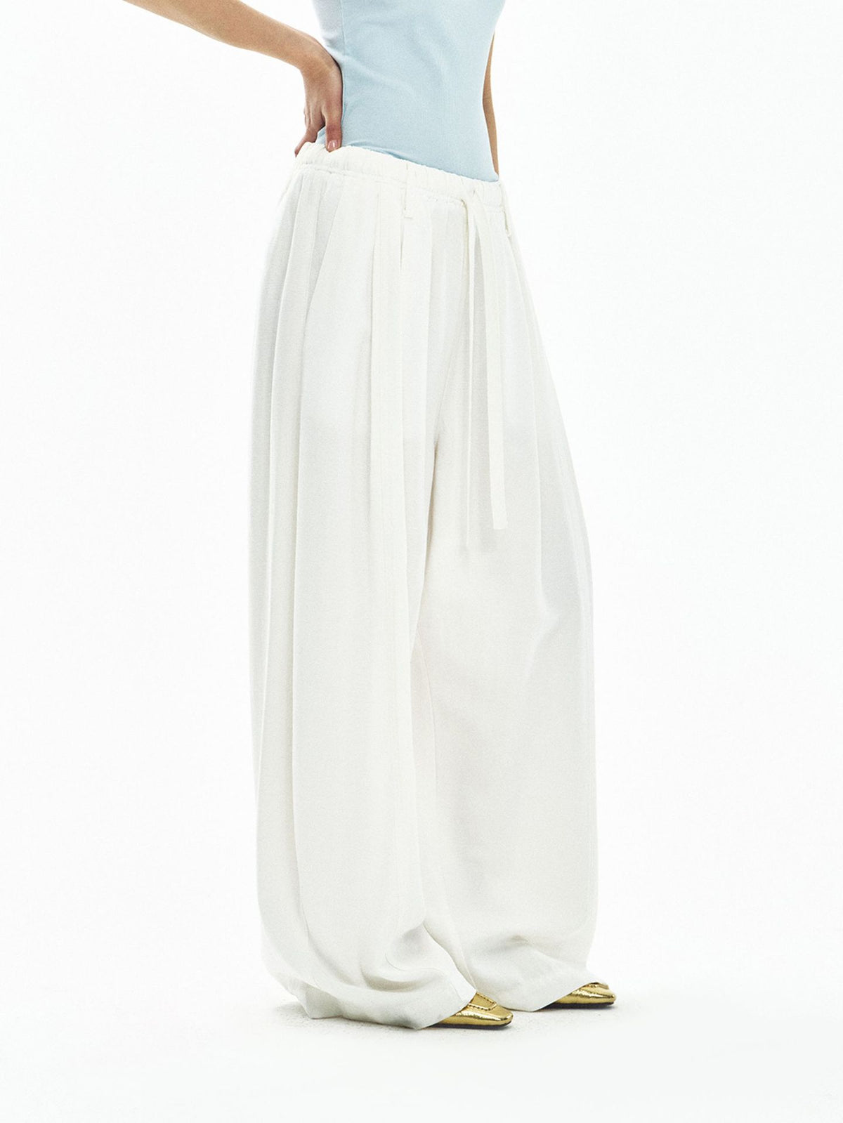 Comfortable Drape Drawstring Elastic Waist Casual Pants