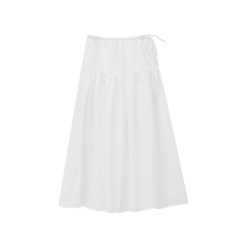 Pleated Simple Style Maxi Skirt