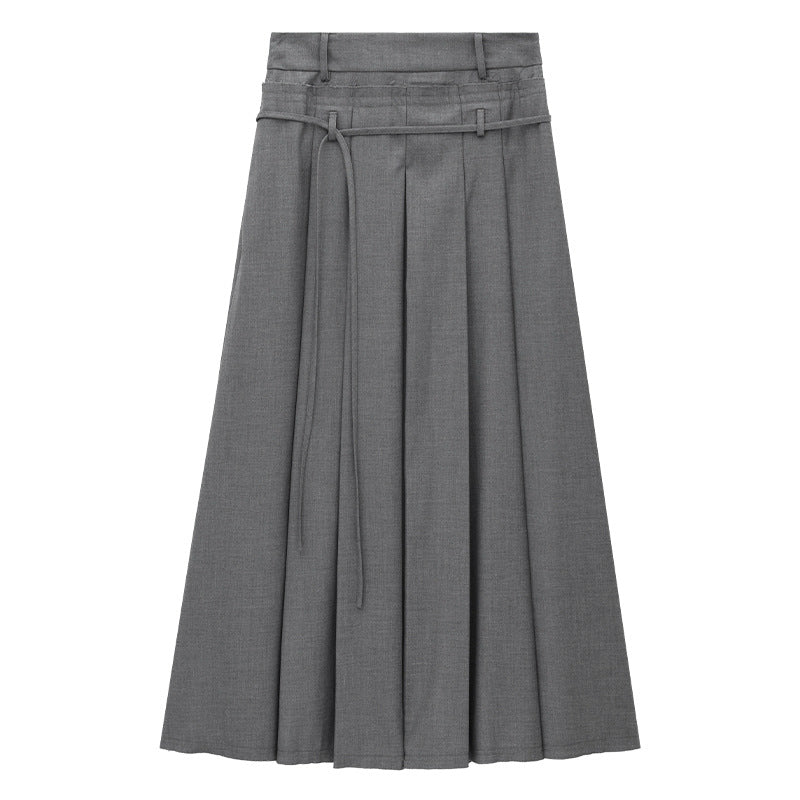 A-Line Pleated Maxi Skirt