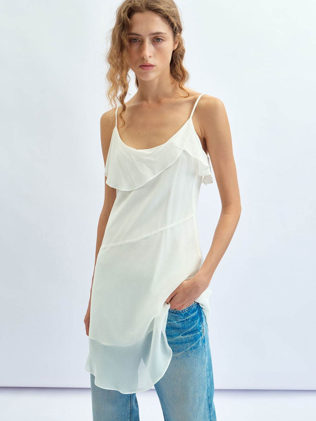 Double Crepe Slip Dress