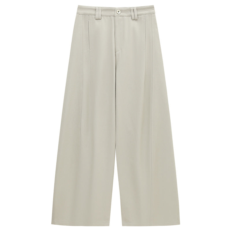 Cotton Smooth Straight-Leg Casual Pants